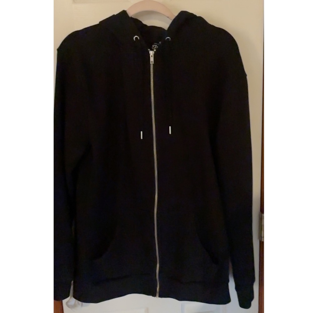 Fresh Clean Tees Mens Black Full Zip Up Hooded Sweatshirt Casual‎ Comfy XXL 2 XL